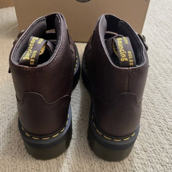 Dr Martens DEVON FLOWER BUCKLE PLATFORMS MSRP$240 Grizzly DK Brown Cute & Chic - Picture 16 of 16